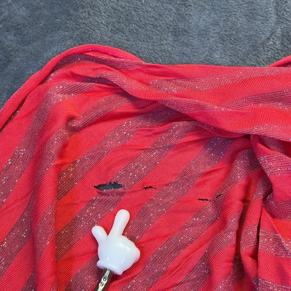 NWT Victoria's Secret Supermodel Essentials Scarf Red Metallic Stripe